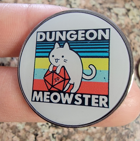 *2 for $13* DnD Dungeons & Dragons Meowster Cat Design Dice Gamer Enamel Pin - Picture 2 of 3
